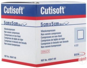 Gaaskompres steriel 5 x 5 cm 2x50 stuks Cutisoft/Leukoplast 1